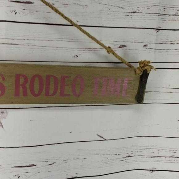 Cowboy Up! Its Rodeo Time! Wooden Country Sign - Picture 4 of 4